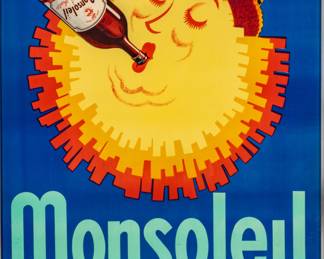 Lot 1006
Robys (Robert Wolff) (French, 1916-1995) Lithographic Poster in Colors on Paper, Linen Backed, Ca. 1929, 'Monsoleil'