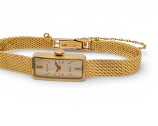 Lot 77
Bulova for Dior 14k Yellow Gold Women's Mesh Bracelet Watch