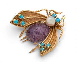 Lot 57
French Gold Bug Brooch