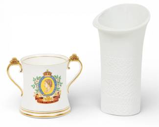 Lot 1095
Radfords Bone China Queen Elizabeth II Coronation Cup 5" & Kaiser Porcelain White Bisque Vase