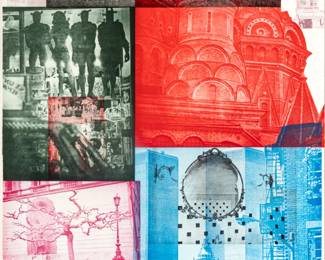 Lot 1015
Robert Rauschenberg (American, 1925-2008) Seven Color Intaglio Printed on Saunders Paper 1988-90, 'Soviet American Array V'