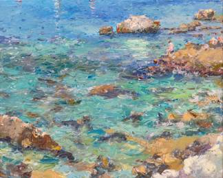 Lot 1022
Pierre Bittar (French / American, B. 1934) Oil on Canvas, 'Port Lympia, Nice, France'