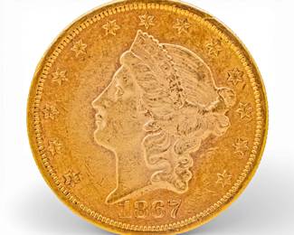 Lot 119
United States Liberty Head $20 Gold Double Eagle Coin 1867