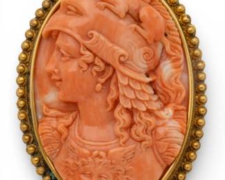 Lot 49
Italy, Carved Coral Cameo Brooch 1900