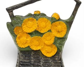 Lot 1078
Chicago Hardware Foundry (American) Est. 1897. Art Deco Cast Iron Doorstop 'Poppy Basket'