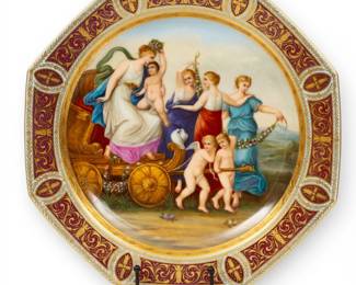 Lot 1087
Royal Vienna (Austrian) Porcelain Porcelain Octagonal Charger 'Triomph De Venus'