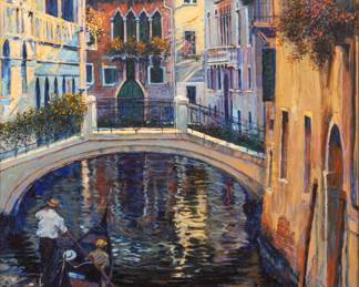 Lot 1025
Charles Schridde (American, 1926-2011) Oil on Canvas, 'Venice Gondola'