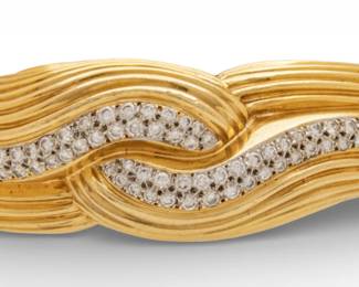Lot 45
Rotkel 14k Yellow Gold and Diamond Bangle Bracelet