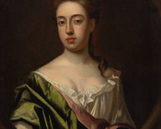 Lot 1036
In the Manner of Michael Dahl (Swedish/English, 1659-1743) Oil on Canvas 18th C., 'Portrait of a Noble Lady'