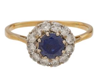 Lot 76
Blue Sapphire and Diamond Ladies Ring in 14K Yellow Gold