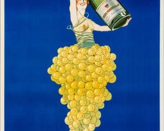 Lot 1003
Joseph Stall (French, 1874-1933) Lithographic Poster in Colors on Paper, Linen Backed, Ca. 1929, 'Champagne Joseph Perrier'