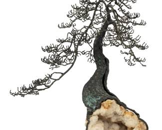 Lot 1041
Bronze Sculpture of a Bonsai Tree Atop a Quartz Geode