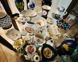 collectable glass plates and vases