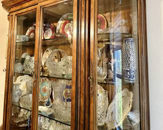 antique plates, crystal vases, crystal bowls