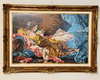 needlepoint tapestry, 18th-century French style, in gilded wood frame