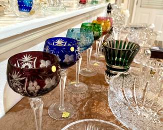 Vintage R. Kunze, lead crystal , hand-cut/hand-polished wine goblets, made in West Germany