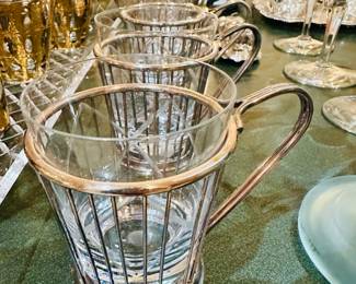 CHRISTOFLE - silver-plated metal holders with translucent glass cups, from Brazil