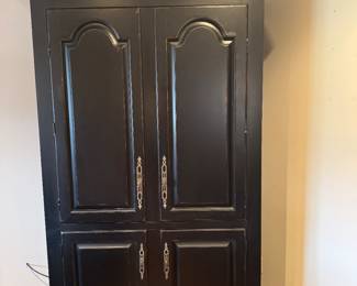 Black Wooden Armoire Cabinet