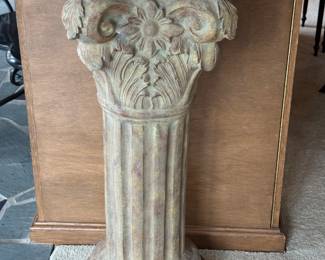 Vintage Composition Faux Corinthian Pedestal