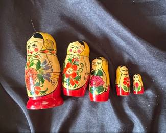 Set of HandPainted Wooden Matryoshka Dolls