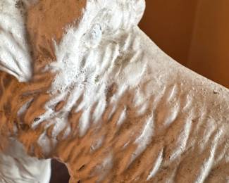 Vintage Wire Fox Terrier Concrete Statue second image