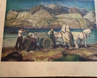 The Sandcart by George Bellows, Living American Art Collatype Print