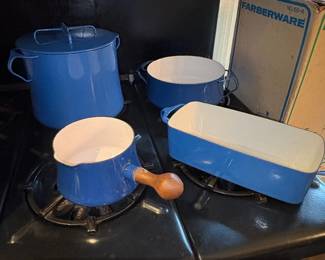 Dansk Fjord Blue Enamel Cast Iron Cookware Set
