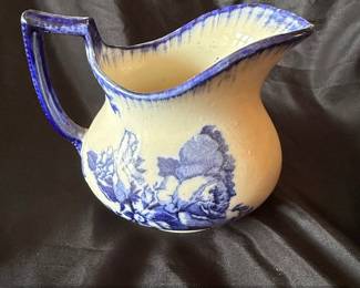 Ironstone Pitcher Staffordshire England Floral Pattern