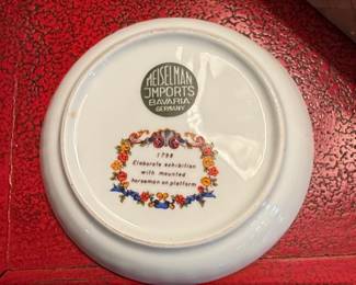 Heiselman Imports Bavaria Germany Plate with Hot Air Balloon and Mounted Horseman second image