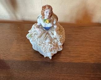 Dresden Porcelain Lace Figurine of a Lady