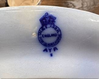 W.E. Corn Ayr Pattern Blue Transferware Plate second image