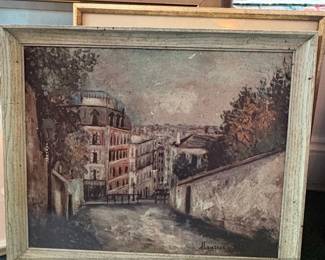 Parisian Street Scene Painting in the style of Maurice Utrillo