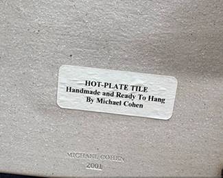 Michael Cohen Ceramic Hot Plate Tile with Rooster Design second image