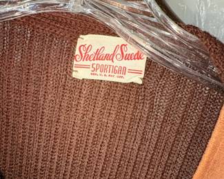 Vintage Shetland Suede Sportigan Cardigan second image