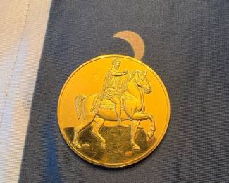 Marcus Aurelius Commemorative Medal  Gold Plated Bronze