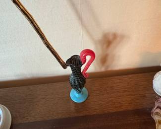 Glass Rose with Black and Red Accent Vase third image