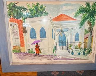 Watercolor Painting of St. Thomas Synagogue by James T. Grant