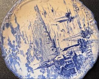 Empire Works The Fleet Pattern Blue and White Transferware Plate
