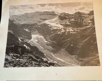 Vintage Black and White Photograph of Snow Dome, Jasper National Park