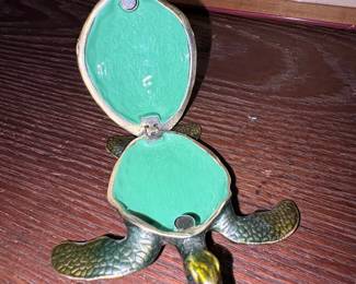 Enamel Jeweled Sea Turtle Trinket Box fourth image