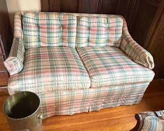 Vintage Plaid Loveseat Sofa by Simmons