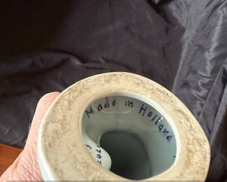 Delfts Blue Porcelain Figurine of a Man with Pipe and Lute fifth image