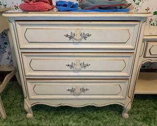 Henry Link French Provincial White Dresser with Gold Trim
