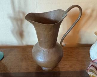 Antique Arts and Crafts Hand Hammered Copper Pitcher