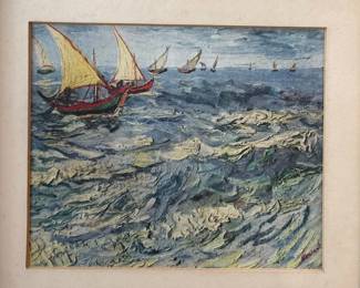 Seascape with Sailboats, Signed Vincent van Gogh fourth image