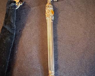 Ornate Sterling Silver Mechanical Pencil with Citrine Accents