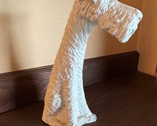 Vintage Wire Fox Terrier Concrete Statue