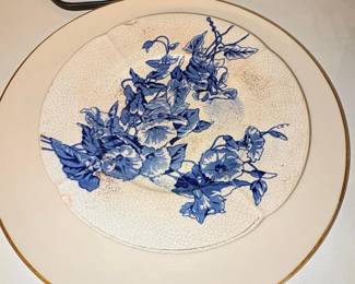 B.  M. China Blue Floral Plate