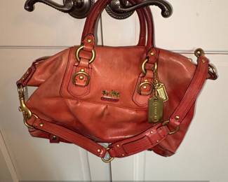 Coach Ashley Orange Leather Satchel Handbag second image