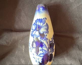 Blue Floral Ceramic Vase Boston Greenleaf Pottery